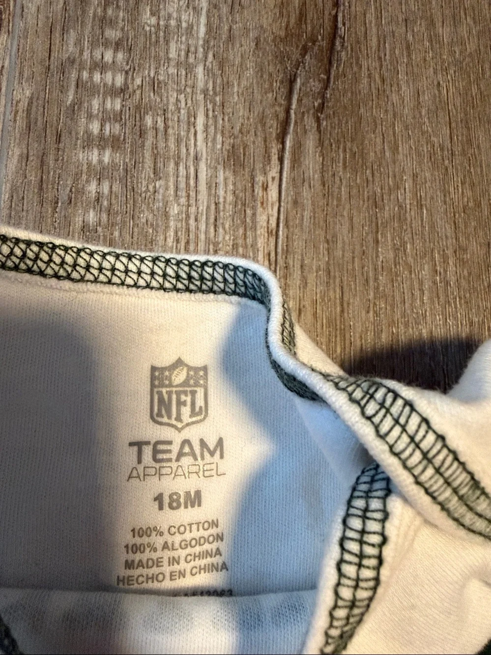NFL Green Bay Packers White Baby One-Piece with Green & Gold Logo